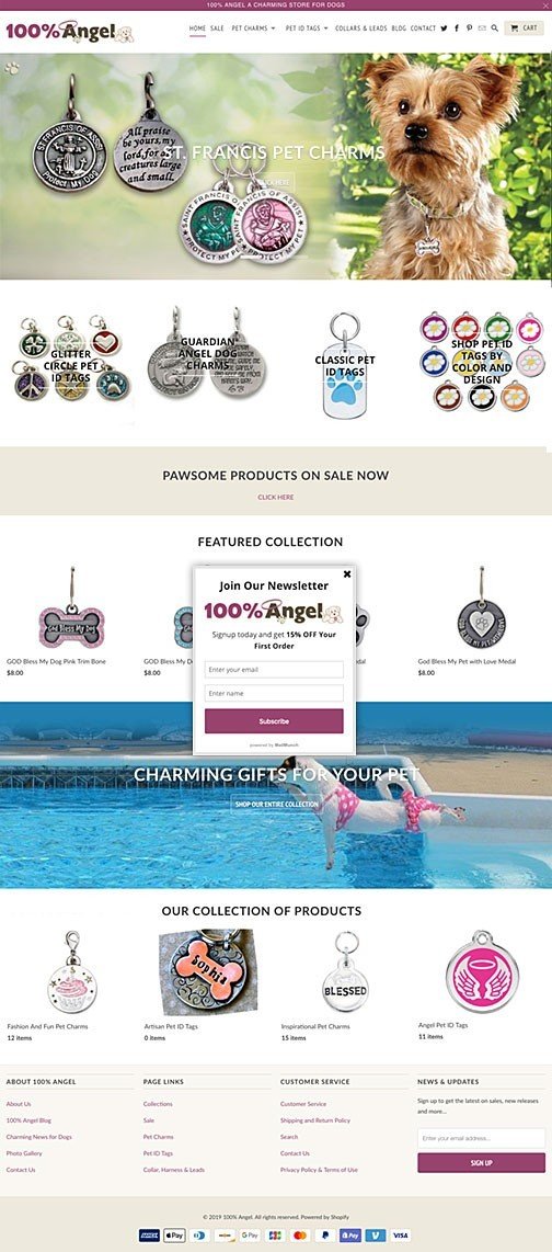 100% Angel Shopify Website
