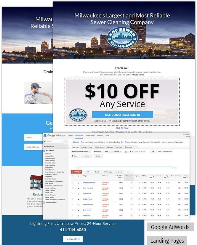 ABC Landing Pages and Google Ads Design