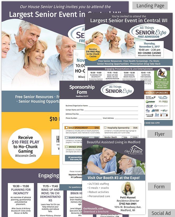 Senior Expo Landing Page, Flyer, Form and Social Ad