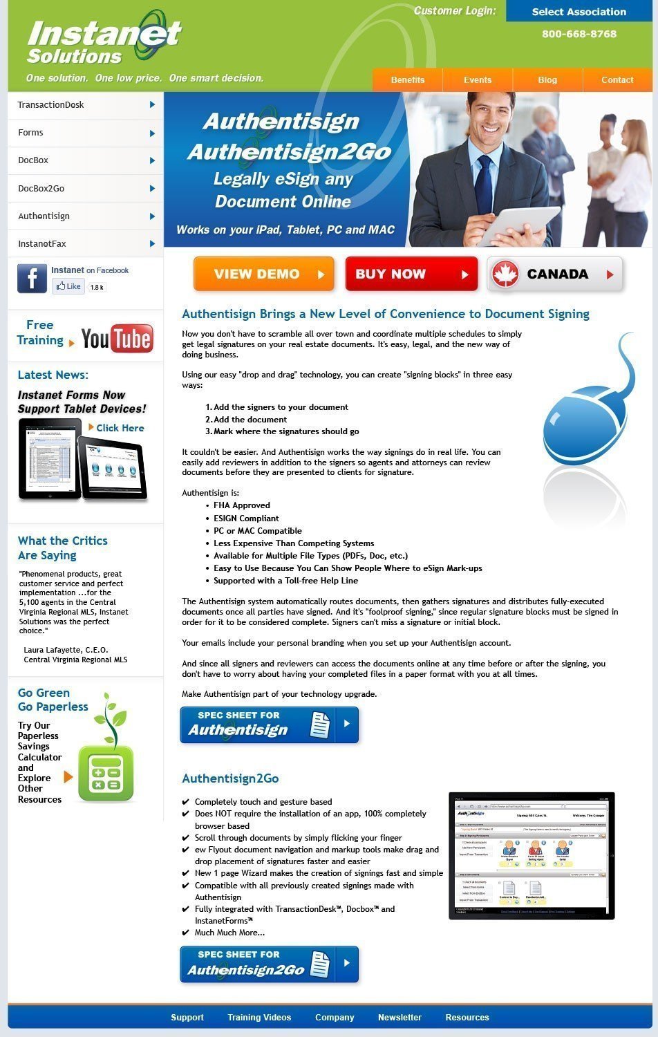 Website Design for Instanet Solutions