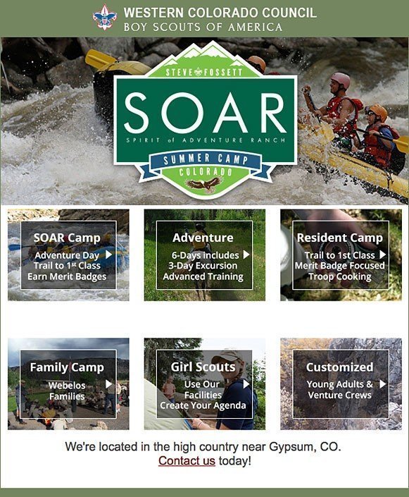 Web and Email Designs for SOAR Camp