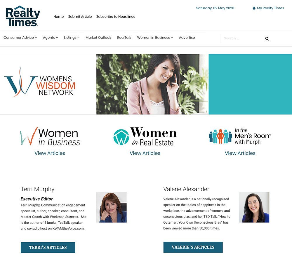 Women's Wisdom Network Website Section Design