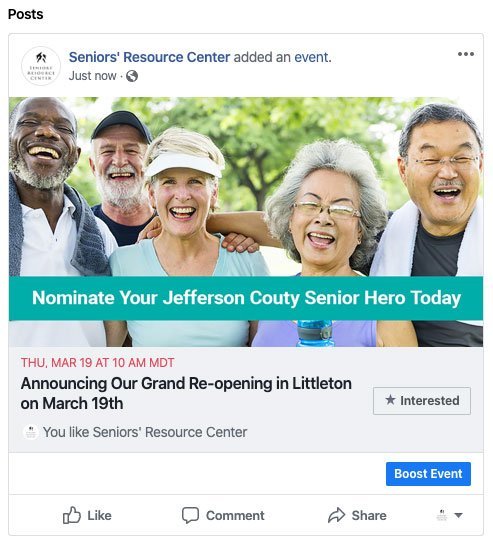 Senior Heroes Facebook Event
