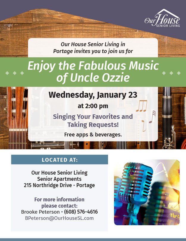 OHSL Event Flyer for Music