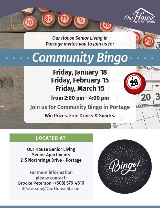 OHSL Event Flyer for Bingo