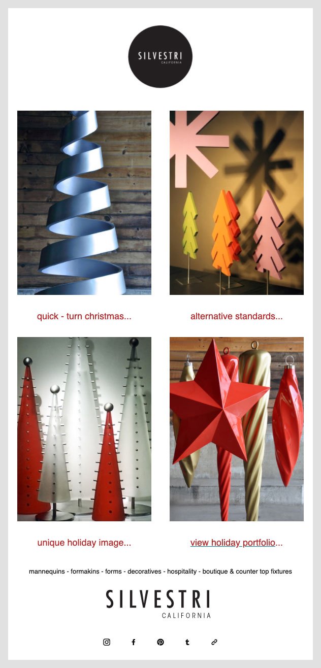 Silvestri Holiday 2020 Email Design