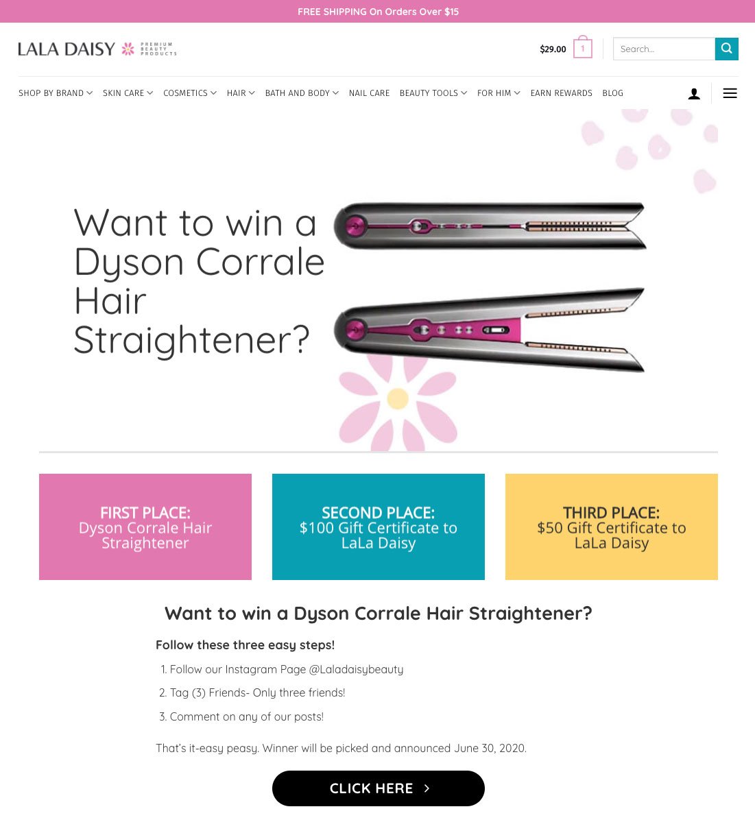La La Daisy Contest Landing Page